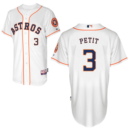 Gregorio Petit #3 MLB Jersey-Houston Astros Men's Authentic Home White Cool Base Baseball Jersey